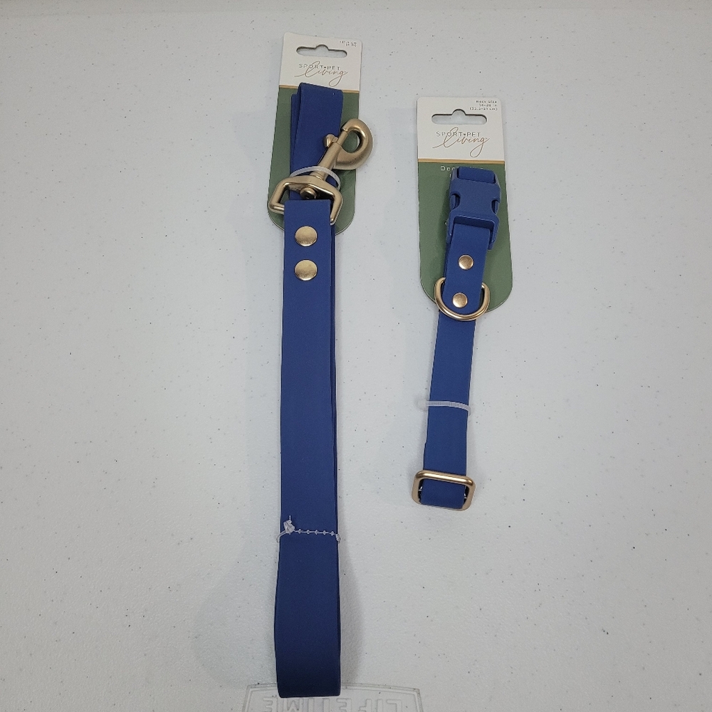 Blue Dog Leash and Collar Set